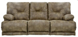 Catnapper Voyager Lay Flat Reclining Sofa with Drop Down Table in Brandy image